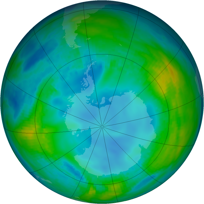Antarctic ozone map for 11 May 1984